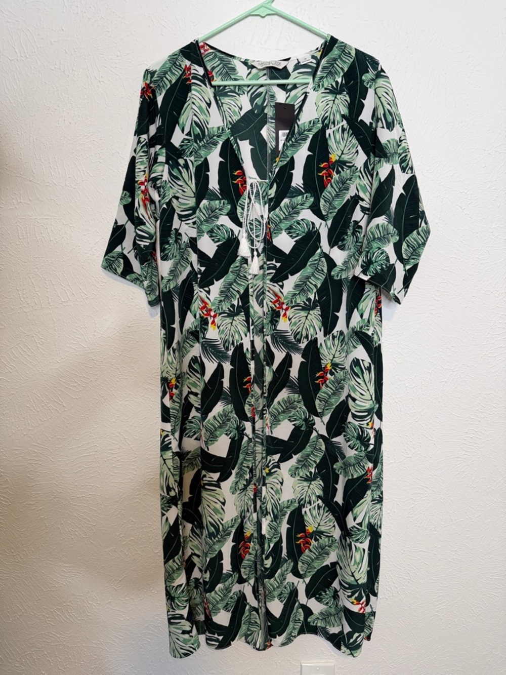 NWT Rachel Zoe Palm Print Duster Swim Coverup one size